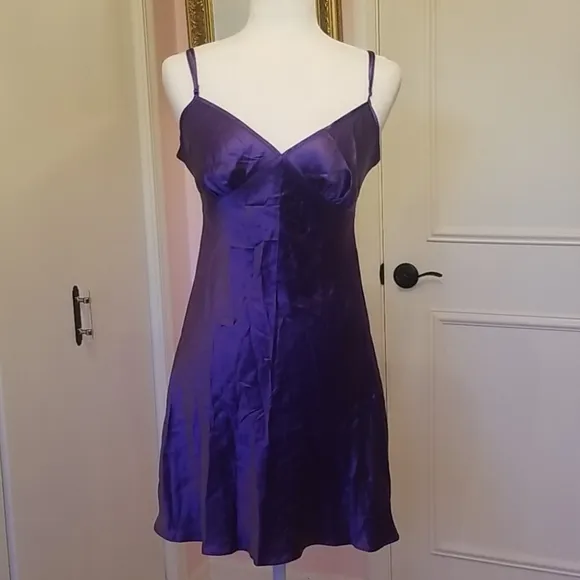 NWOT VICTORIA'S SECRET purple silk slip dress