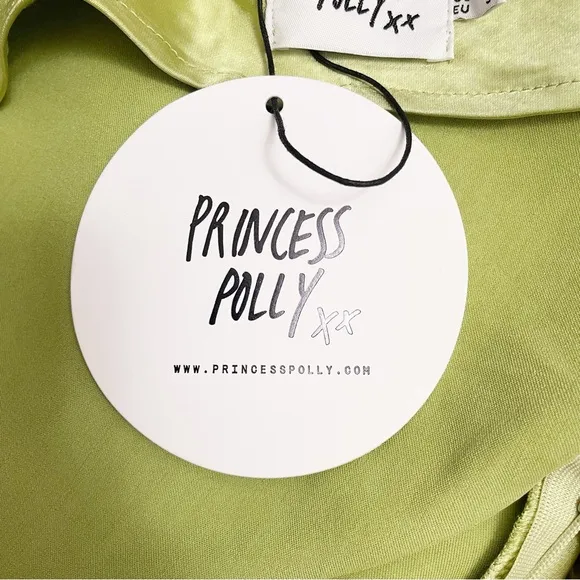 NWT Princess Polly Haley Maxi Dress Satin Strapless Slip Dress Green Size 6 US