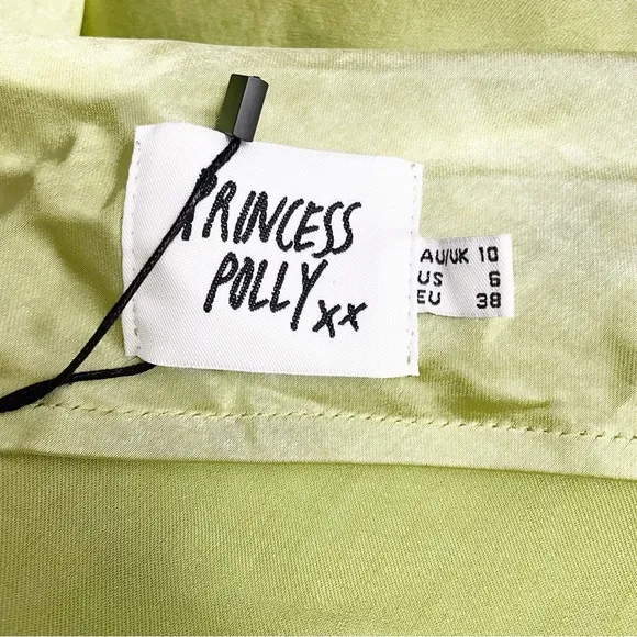 NWT Princess Polly Haley Maxi Dress Satin Strapless Slip Dress Green Size 6 US