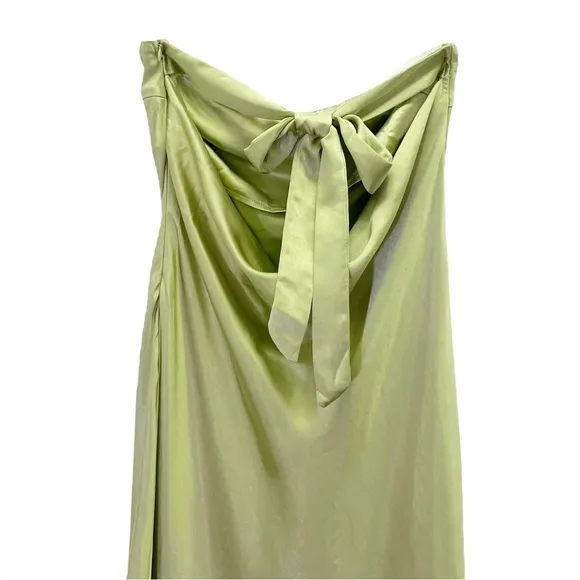 NWT Princess Polly Haley Maxi Dress Satin Strapless Slip Dress Green Size 6 US