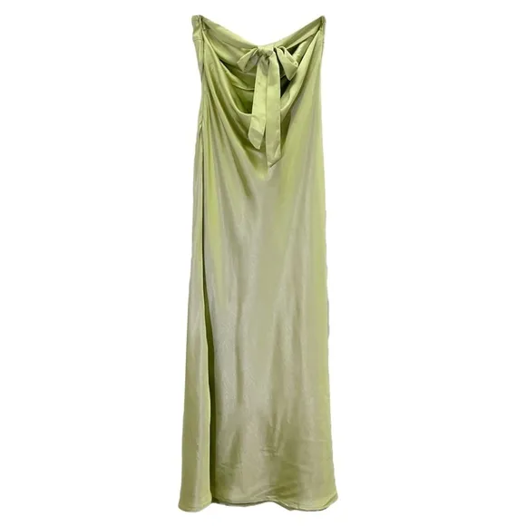NWT Princess Polly Haley Maxi Dress Satin Strapless Slip Dress Green Size 6 US
