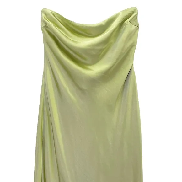 NWT Princess Polly Haley Maxi Dress Satin Strapless Slip Dress Green Size 6 US