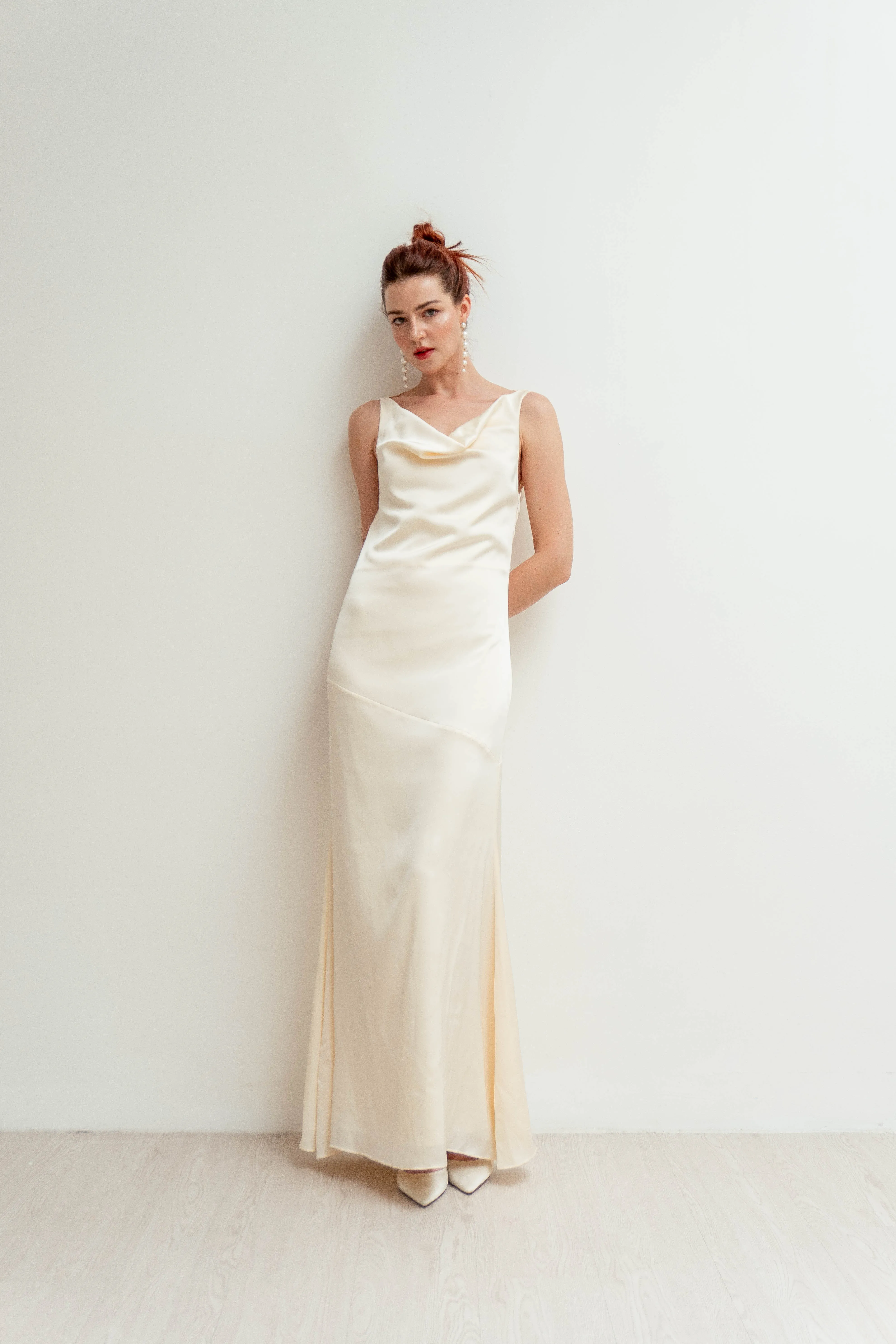 Ofelia Open Back Floor Length Slip Dress