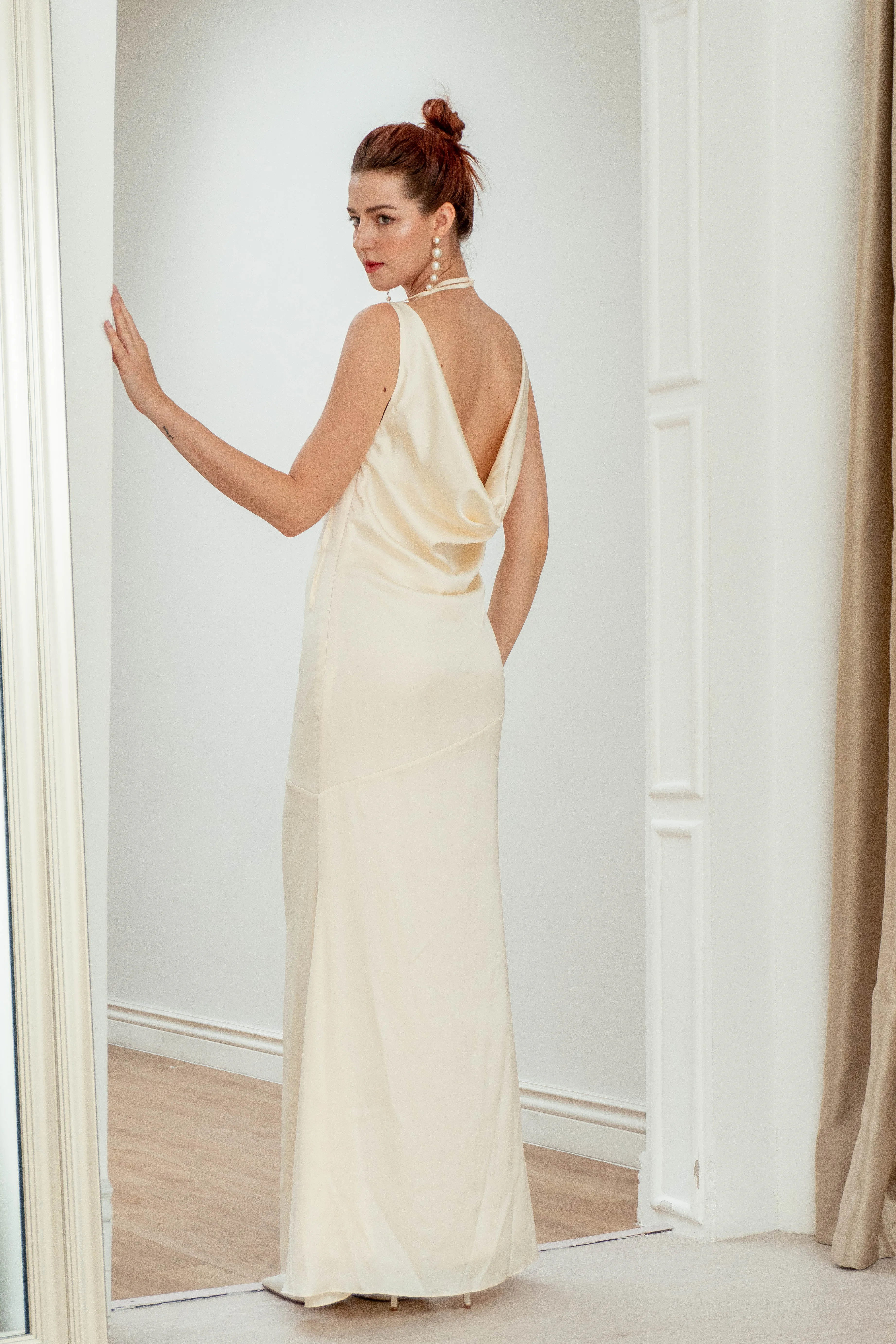 Ofelia Open Back Floor Length Slip Dress