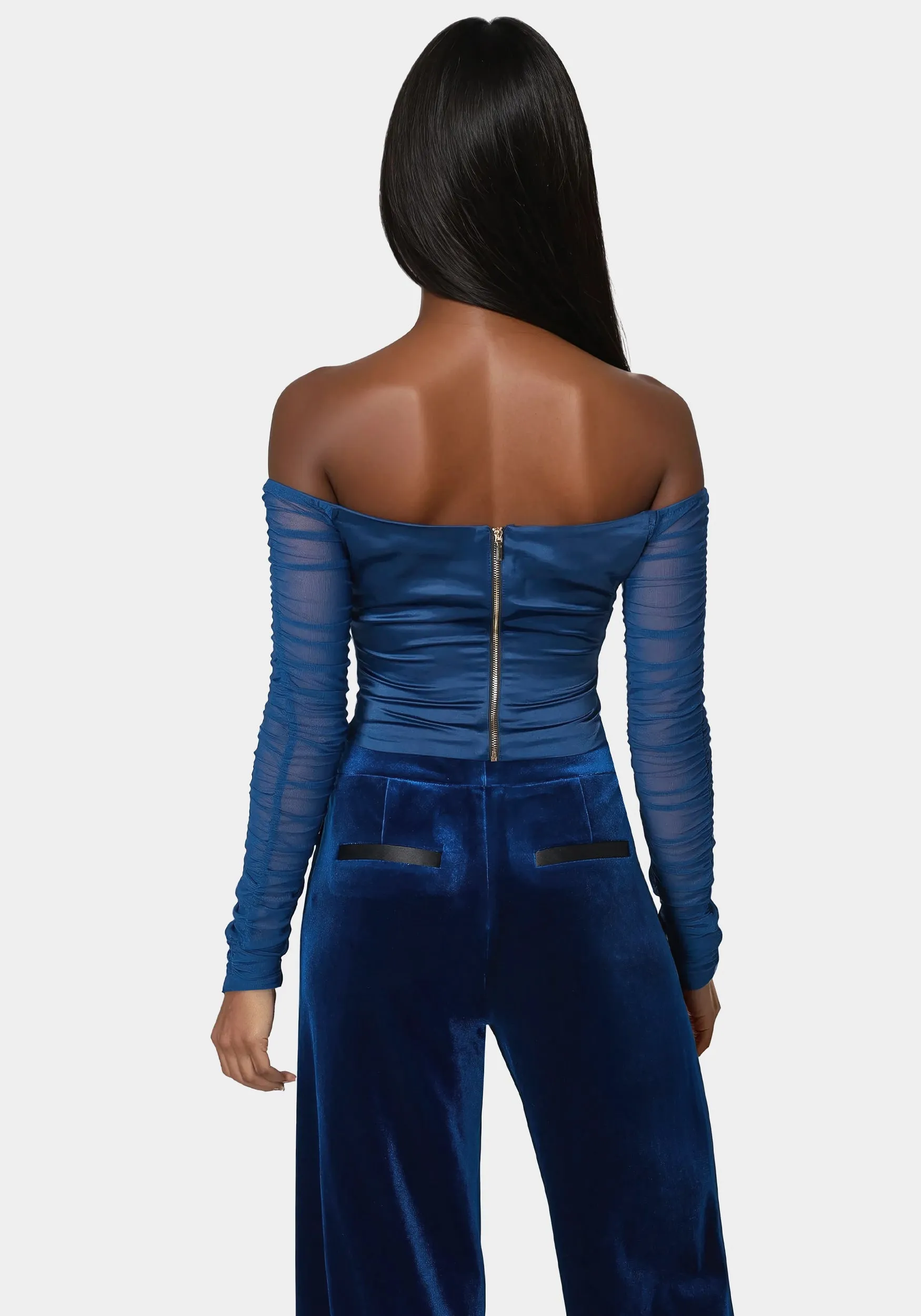 Off Shoulder Satin Corset