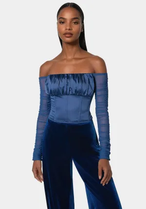 Off Shoulder Satin Corset