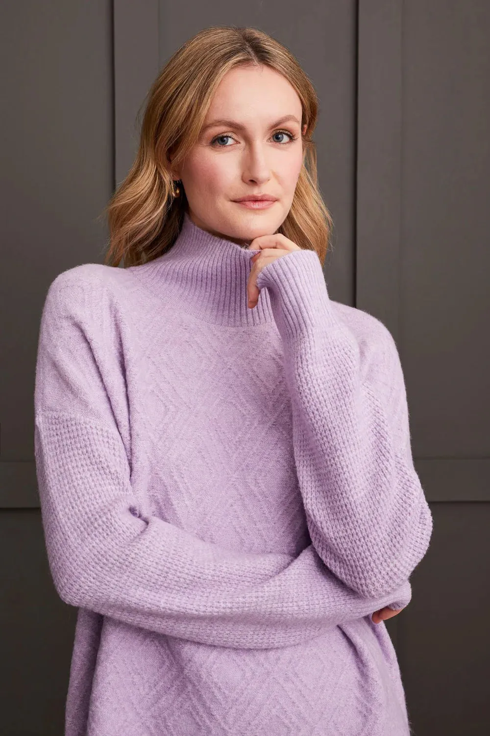 Orchid Mock Neck Sweater