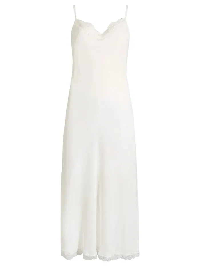 Parasol Rose Jeanie Crepe de Chine Silk Midi Dress