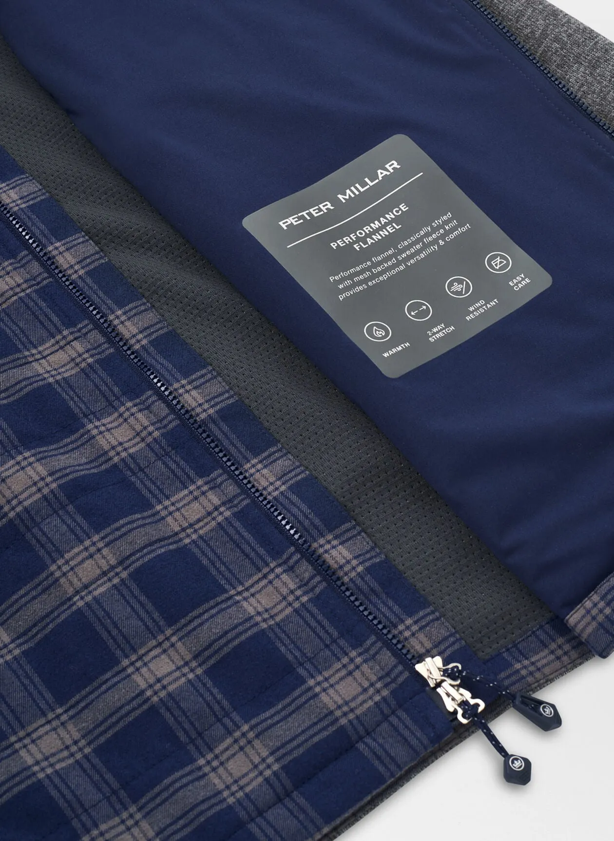 Peter Millar Mens Merge Elite Flannel Hybrid Jacket - NAVY