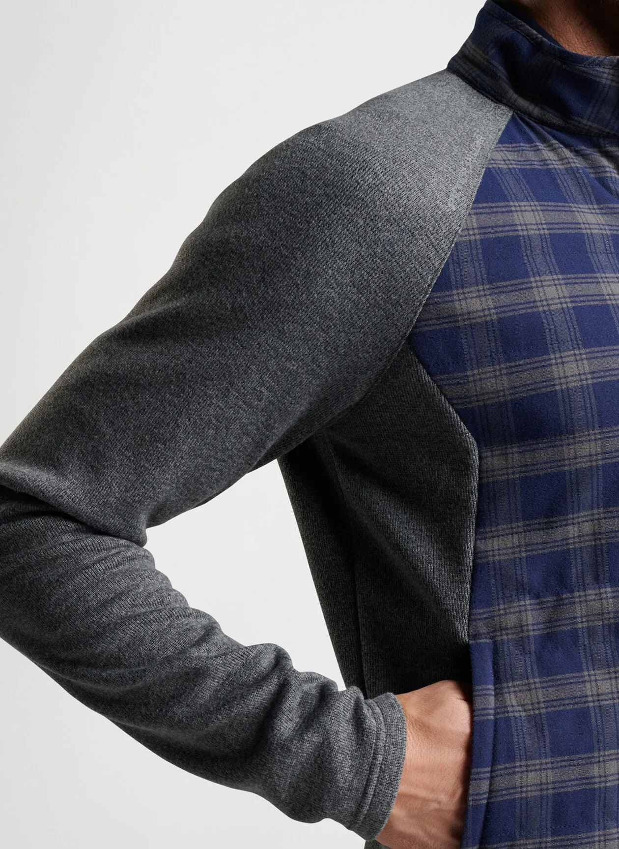 Peter Millar Mens Merge Elite Flannel Hybrid Jacket - NAVY