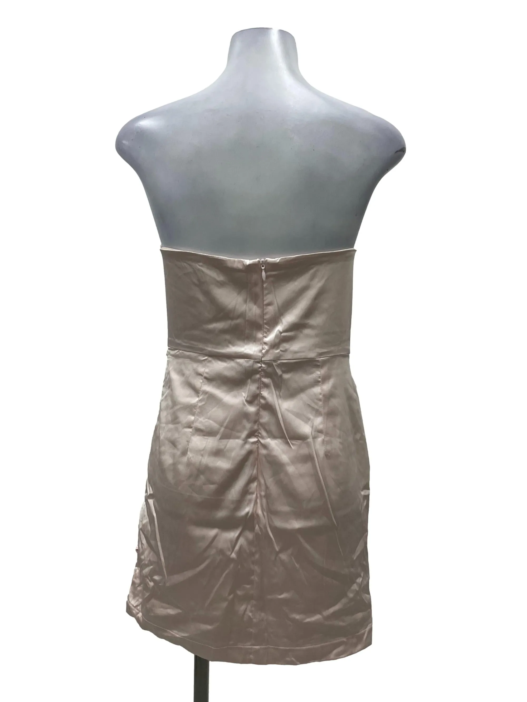 Pink Satin Tube Dress
