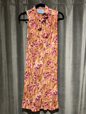 Prada Pink Printed Slinky Sleeveless Dress