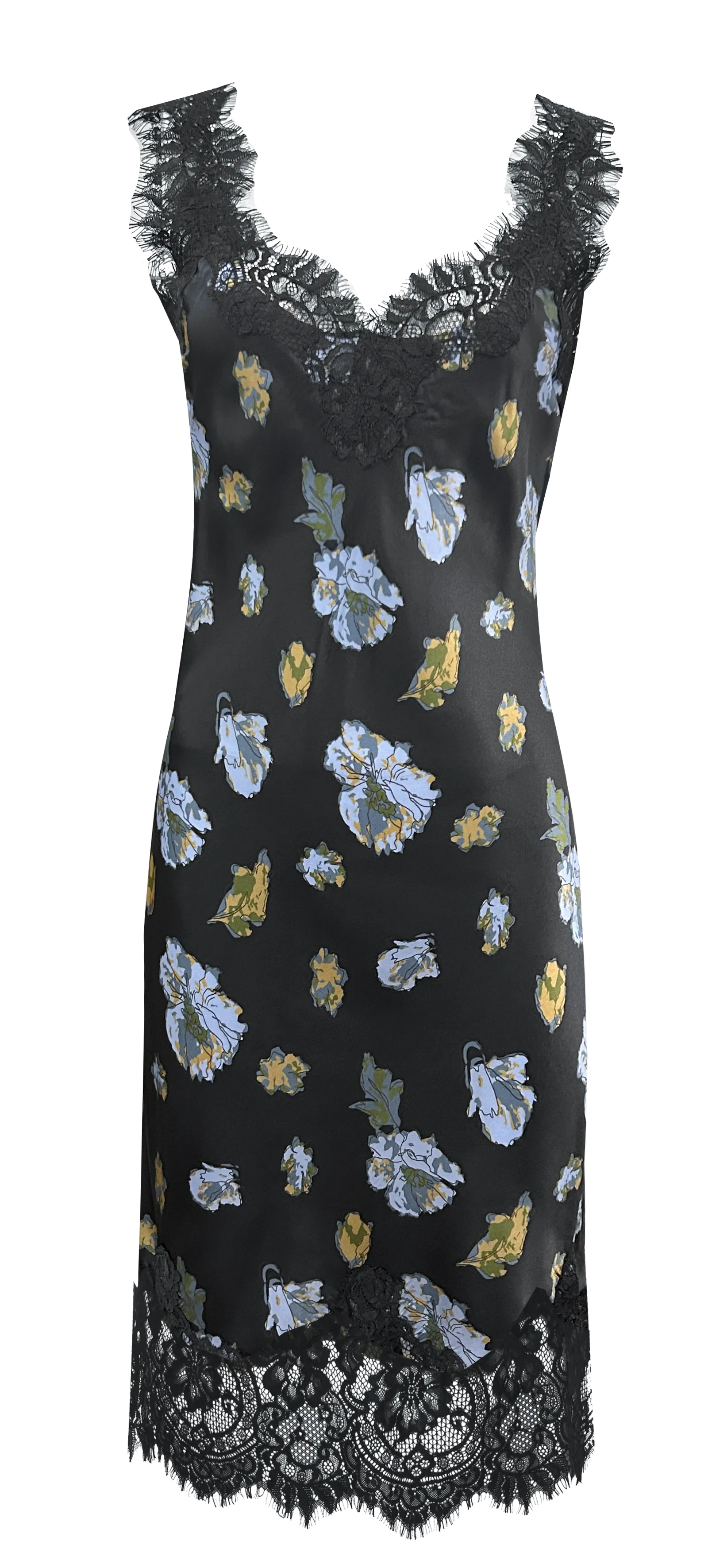Printed Megan Slip Dress Black Flora Garden Print