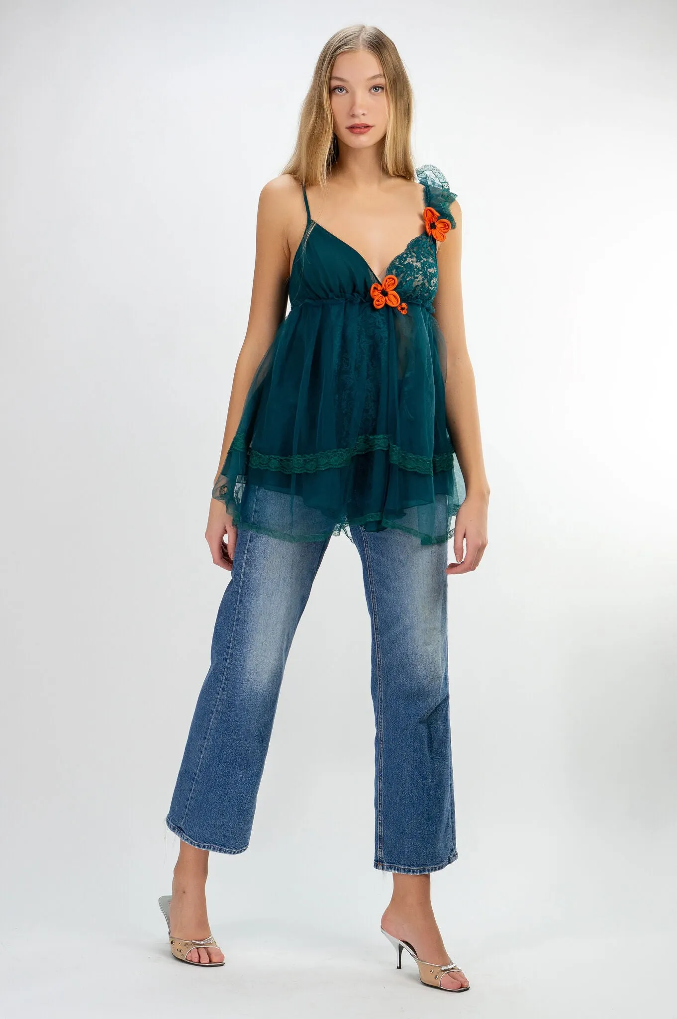 "Mariana" Teal One of a Kind Top