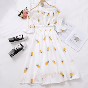 "PINEAPPLE STRAWBERRY OFF-SHOULDER" DRESS D072904