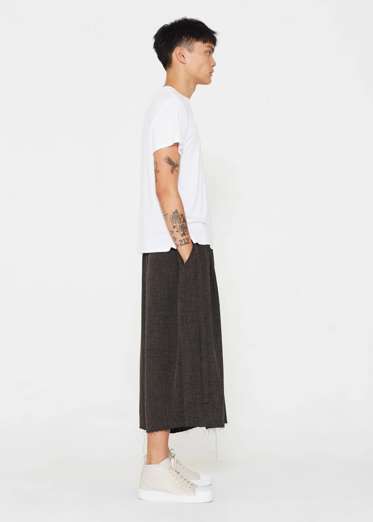 "The Skirt Pant" in Brown Linen