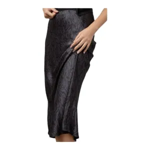 Rails Slip Midi Skirt in Black Tiger Print Satin Size Small