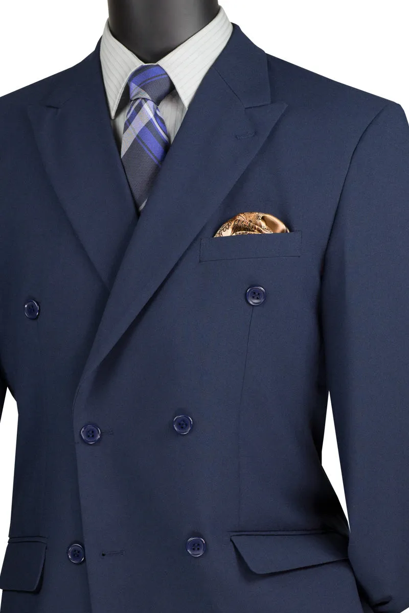 Regular Fit Double Breasted 2 Piece Suit (Navy) DPP