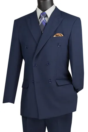 Regular Fit Double Breasted 2 Piece Suit (Navy) DPP