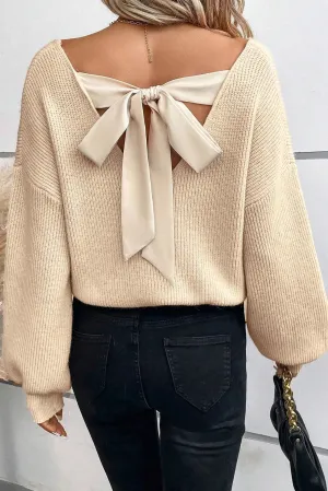 Remi Tied V-Neck Long Sleeve Sweater