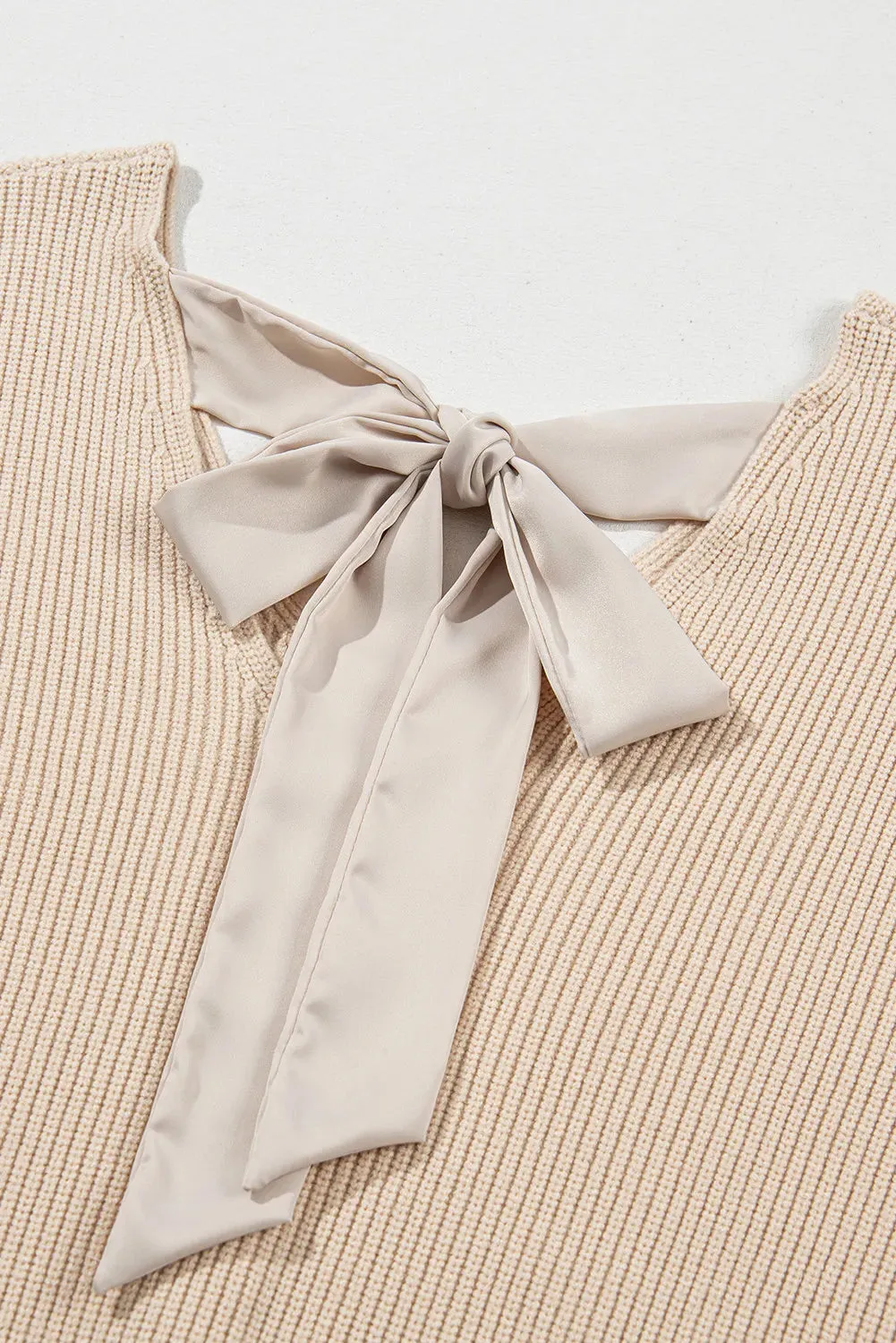 Remi Tied V-Neck Long Sleeve Sweater