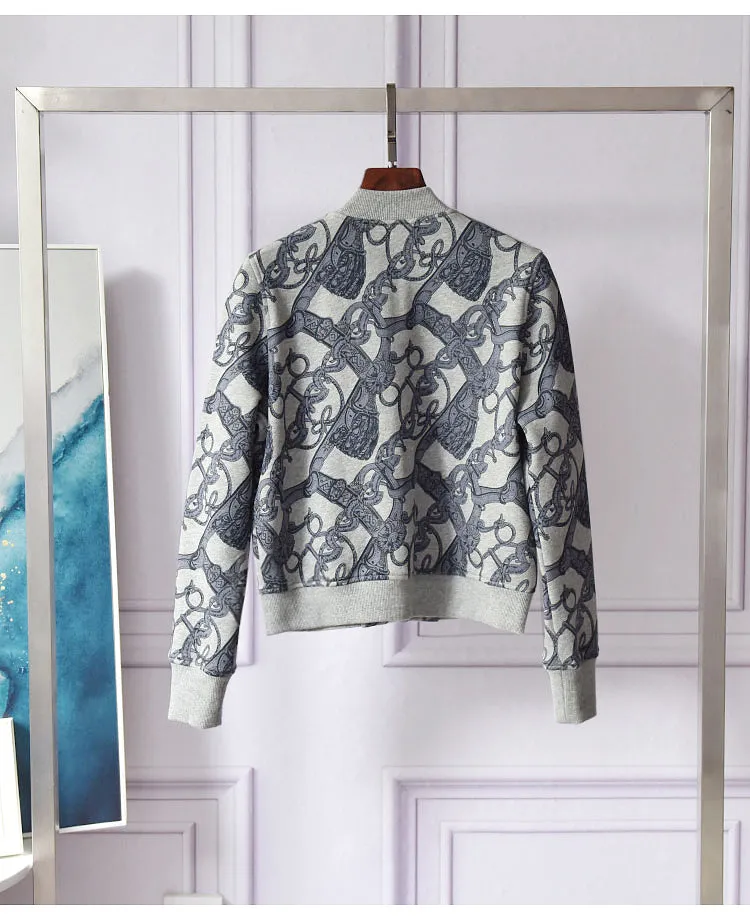 Retro printed Plush women loose set