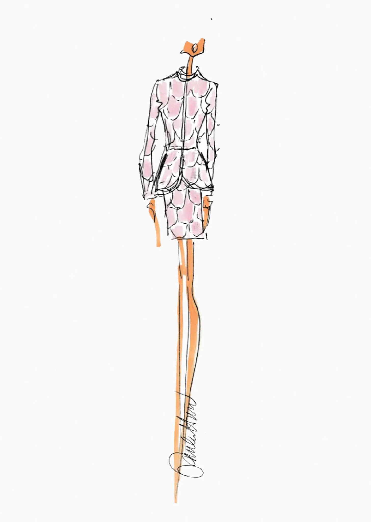 Robin – Stretch Knit Jacket with Laser Cut Scalloped Detail