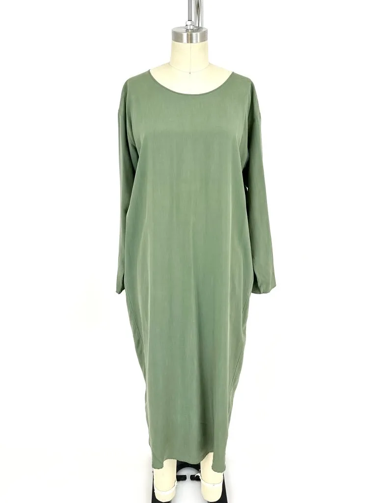 Sage Sandwash Silk Dress