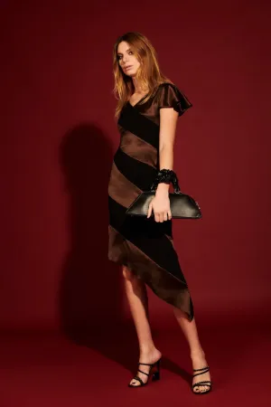 Satin and Crepe Bias Cut Dress