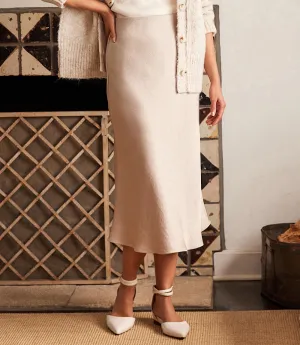 Satin Bias Cut Midi Skirt