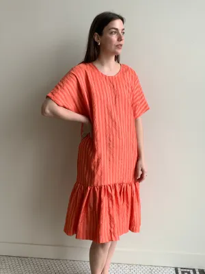satin drop hem dress