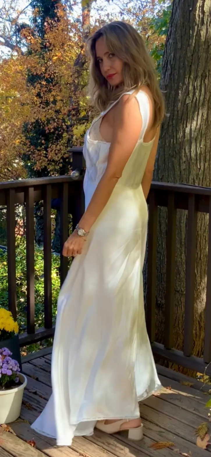 Satin Nightgown - Bridal - 50s -50Q