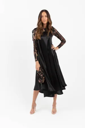 Satin Slip Dress - Black