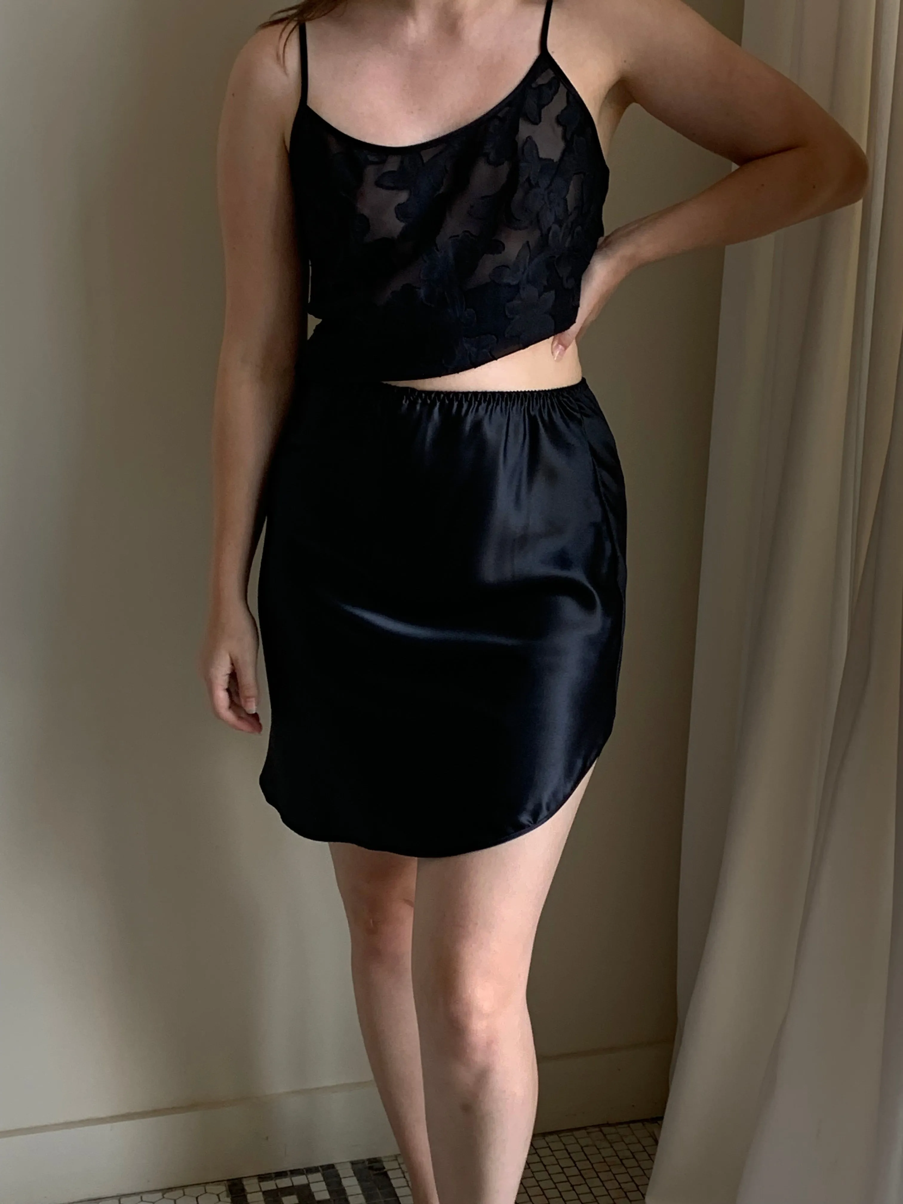 Satin slip skirt