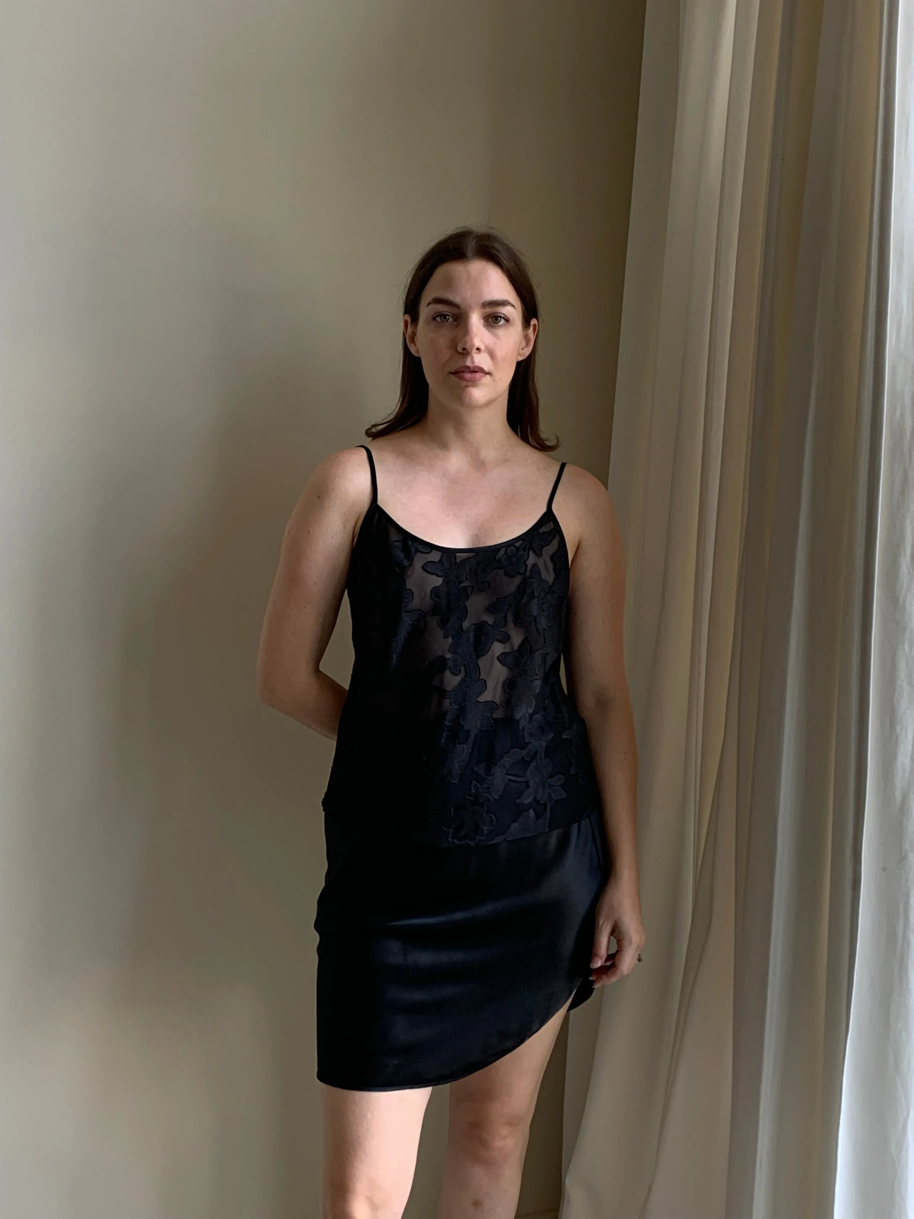 Satin slip skirt