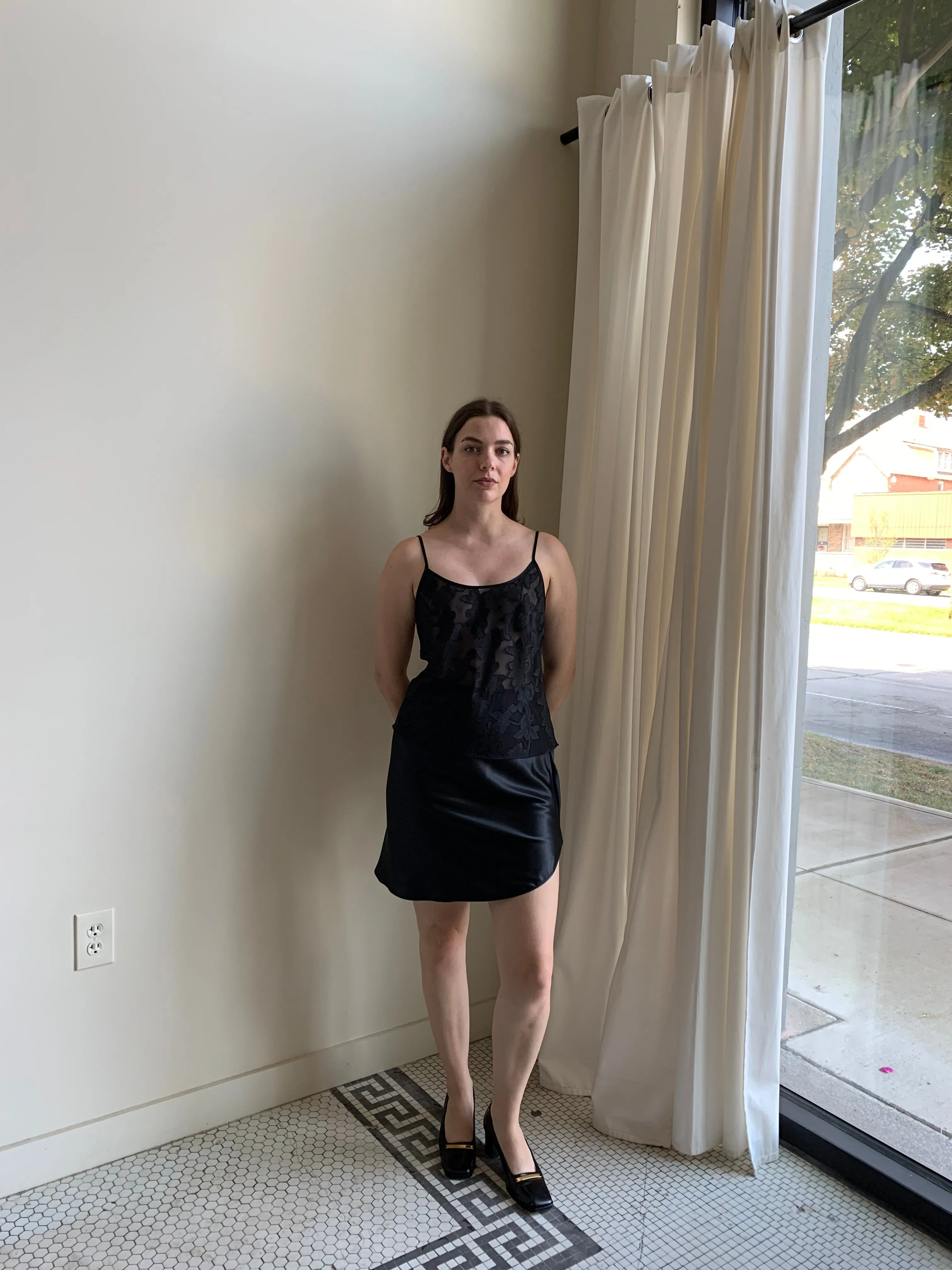 Satin slip skirt