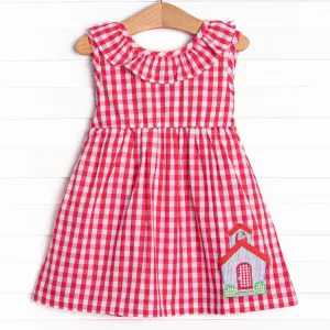 School's in Session Applique Dress, Red