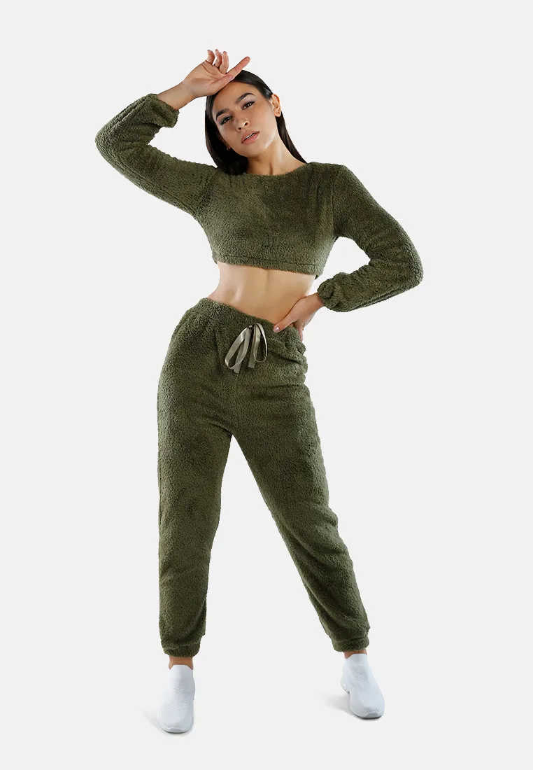 Shearling Drawstring Lounge Pants