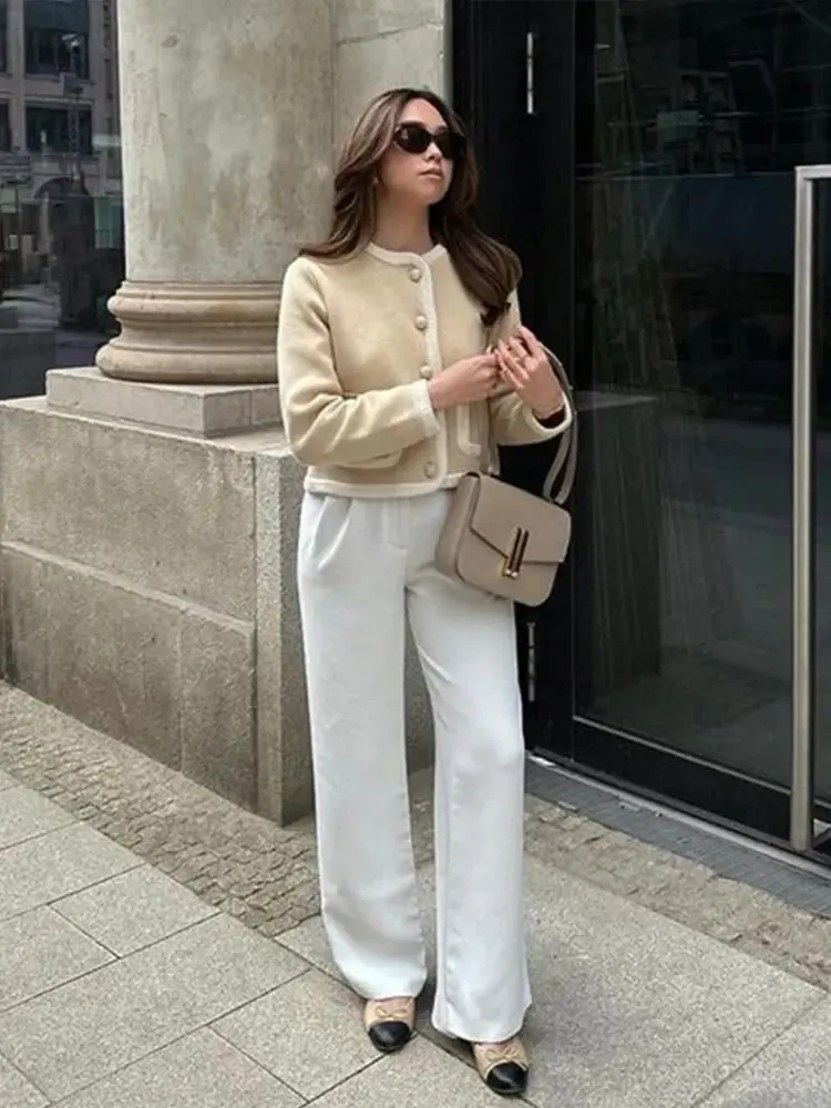 Shearling-Trimmed Cropped Jacket | Neutral Luxe | Cozy & Chic