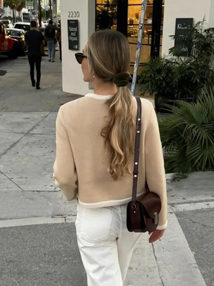 Shearling-Trimmed Cropped Jacket | Neutral Luxe | Cozy & Chic