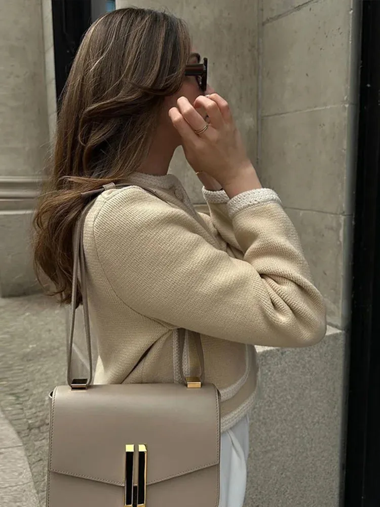 Shearling-Trimmed Cropped Jacket | Neutral Luxe | Cozy & Chic