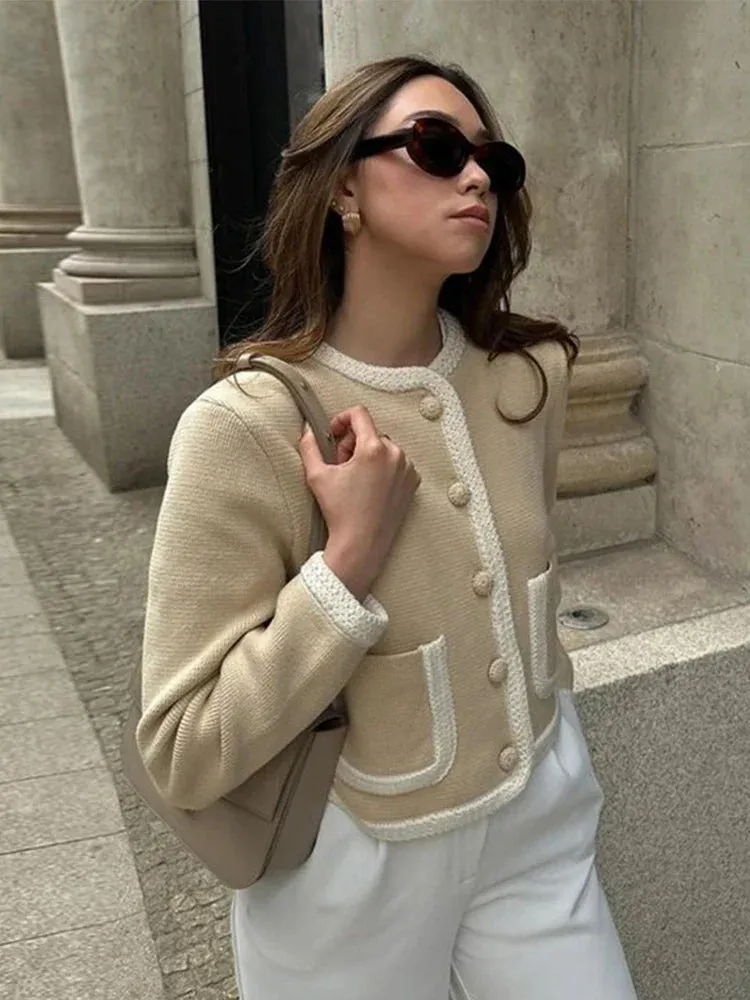Shearling-Trimmed Cropped Jacket | Neutral Luxe | Cozy & Chic