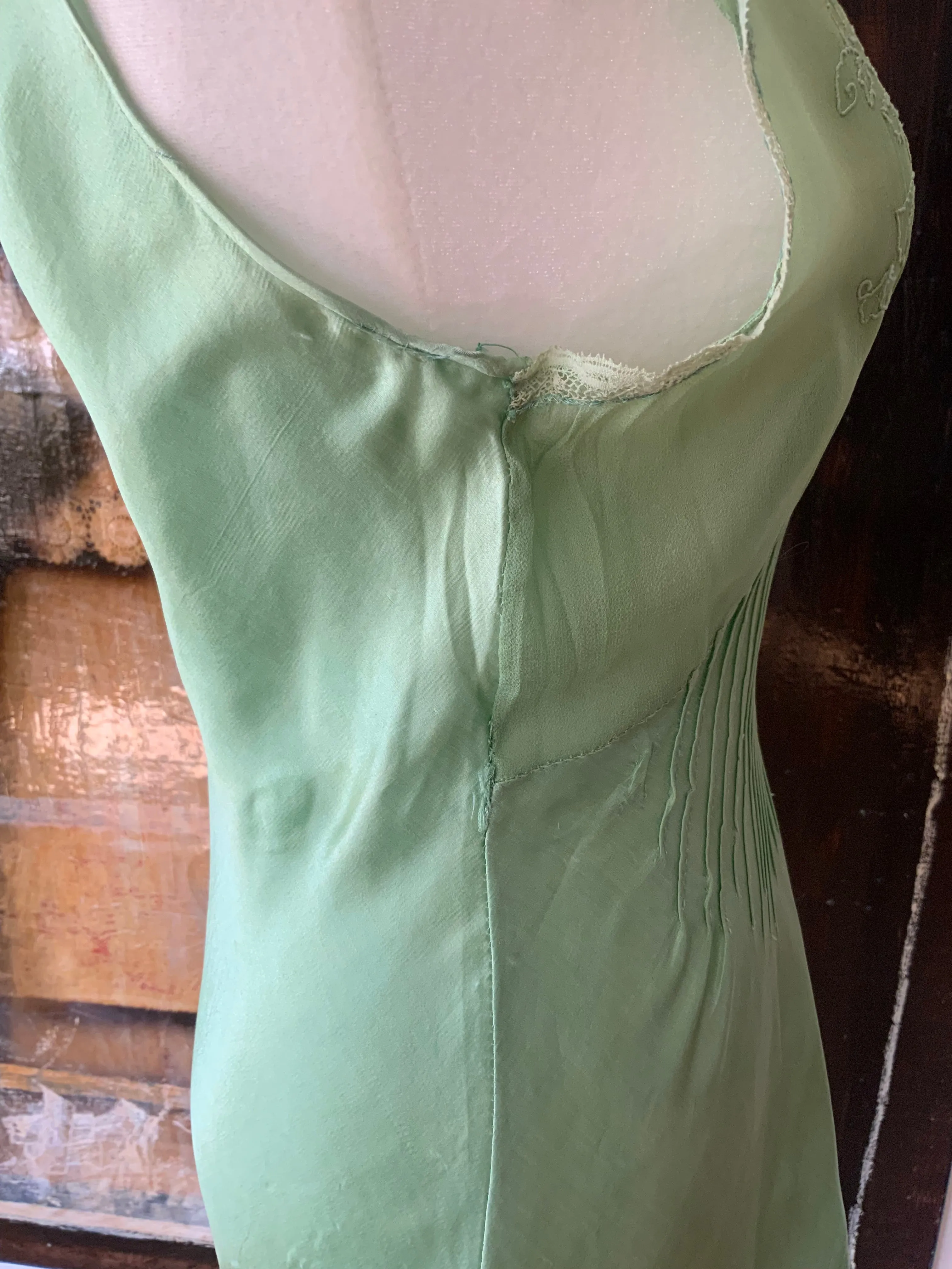 Silk hand Dyed Nightgown croped to mini dress - 50s - 50D
