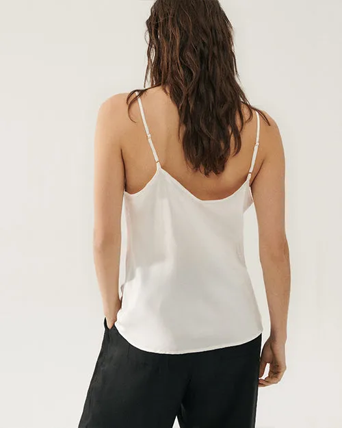 SILK LAUNDRY | Bias Cut Cami | White