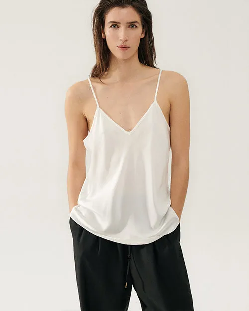 SILK LAUNDRY | Bias Cut Cami | White
