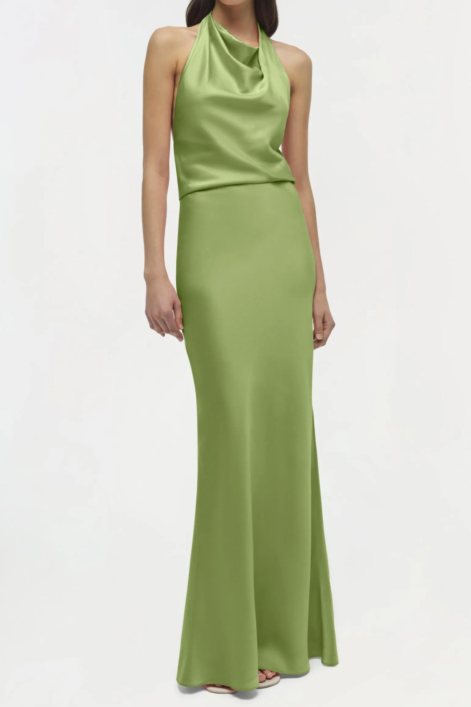 Simkhai Reannon Draped Gown in Deep Peridot