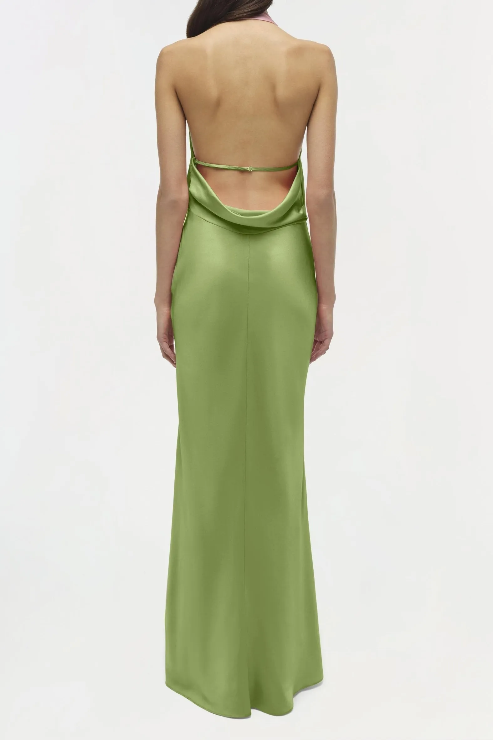 Simkhai Reannon Draped Gown in Deep Peridot