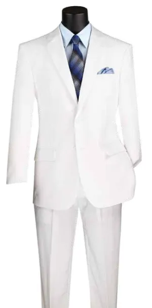 Single Breasted Poplin Dacron Suit (White) 2PP