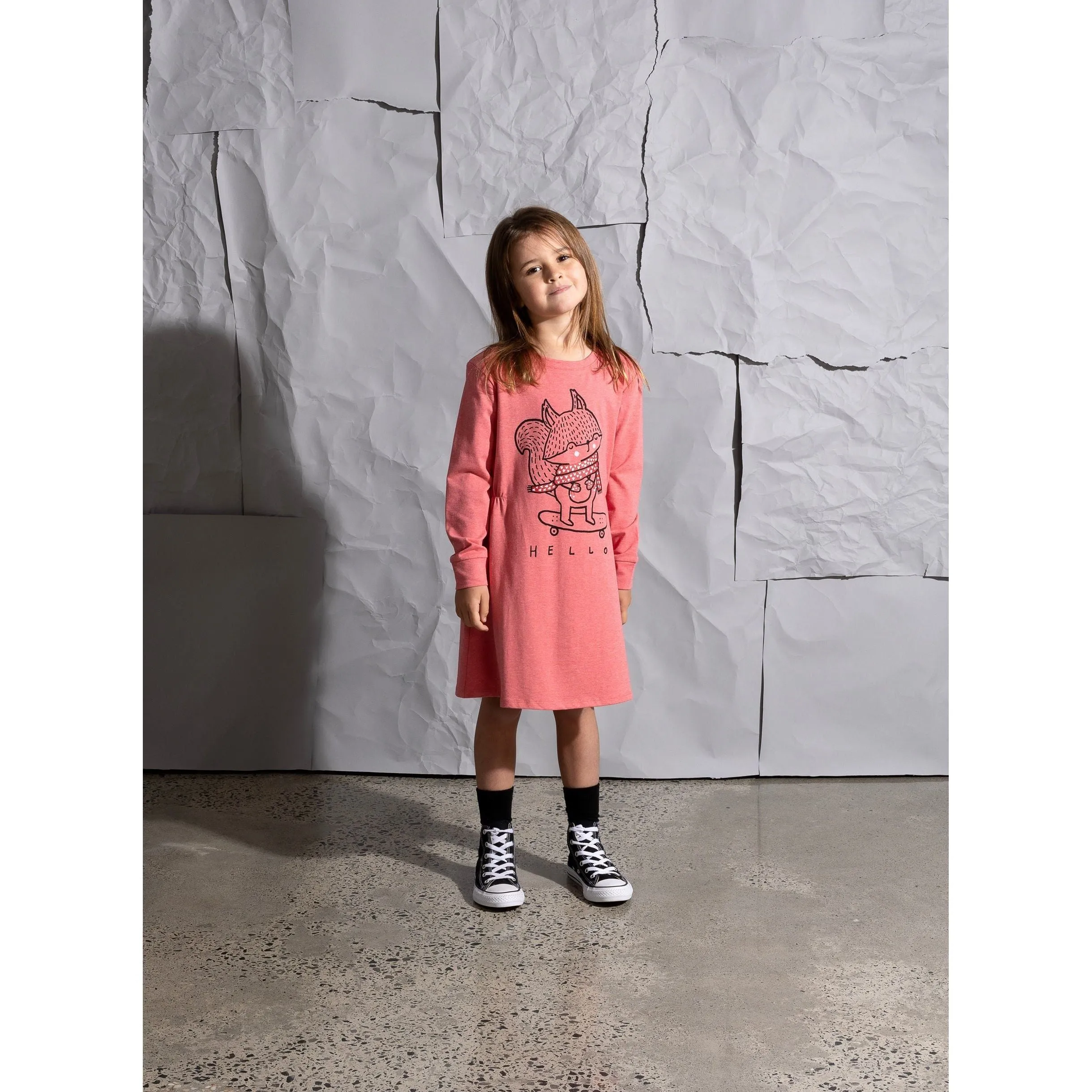 Skating Squirrel Dress - Rose Marle