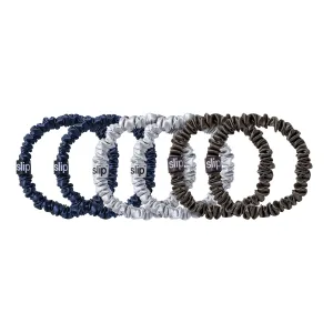 Slip Silk Skinny Scrunchies Midnight x 6